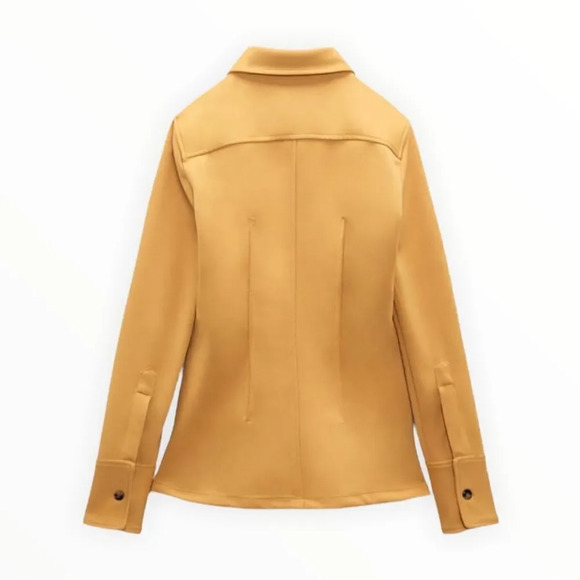 ZARA | Mustard | FITTED KNIT SHIRT - Picture 3 of 11